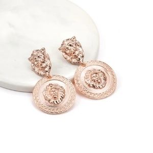 Leopold- Rose Lion Versace Vintage Style Earrings